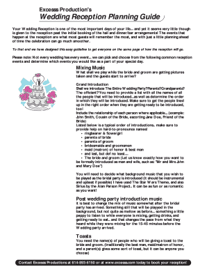 Wedding Reception Planning Guide