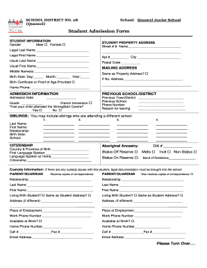 Student Admission Form