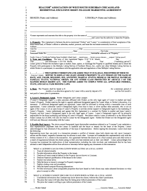 Residential Exclusive Right-to-Lease Agreement