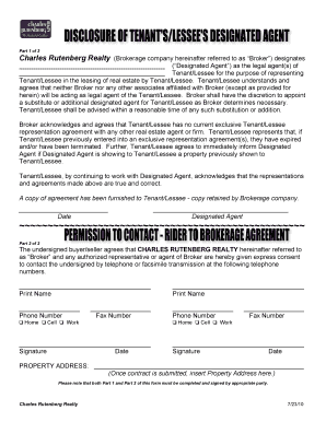 Charles Rutenberg Realty Tenant Representation Agreement