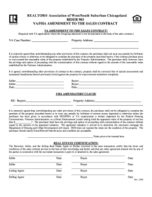 VA/FHA Amendment to Sales Contract