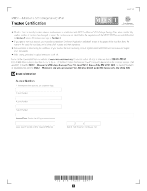 MOST Trustee Certification Form