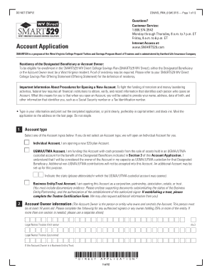 SMART529 WV Direct College Savings Plan Application