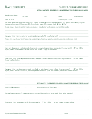 School Admission Application Forms