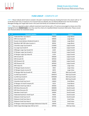 FUND LINEUP COMPLETE LIST - financialtranscom