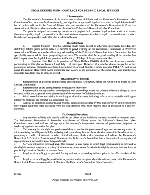 Legal Defense Fund Contract