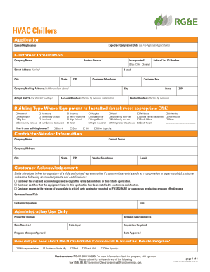 HVAC Chillers Rebate Application