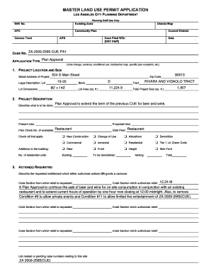 Los Angeles Master Land Use Permit Application