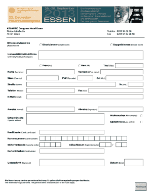 Hotelbuchungsformular