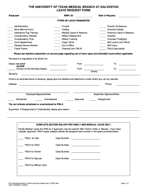 University of Texas Leave Request Form