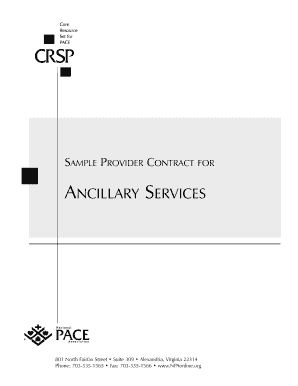 Sample Ancillary Services Provider Contract