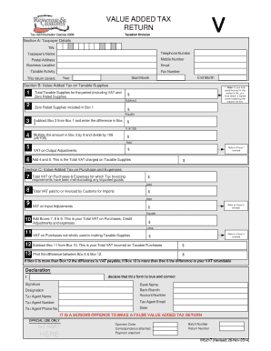 Value Added Tax Return Form