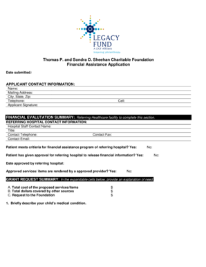 Financial Assistance Application