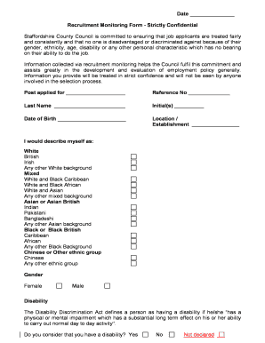 Recruitment Monitoring Form
