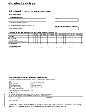 Monthly Report for Establishment Grant