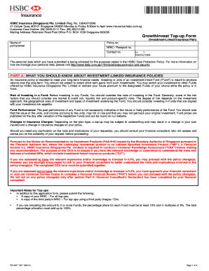 HSBC Insurance GrowthInvest Top-up Form