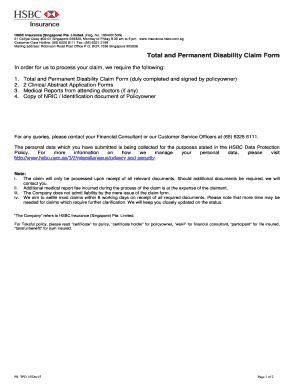Total and Permanent Disability Claim Form
