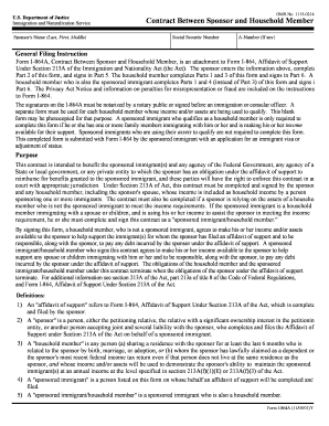 Form I-864A Contract Between Sponsor and Household Member
