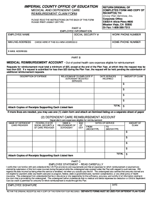 Medical and Dependent Care Reimbursement Form
