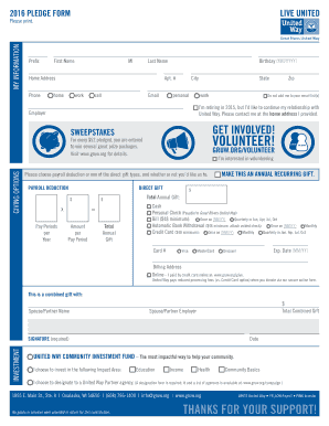 2016 Great Rivers United Way Pledge Form