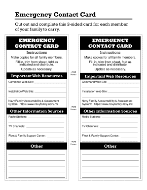 Emergency Contact Card