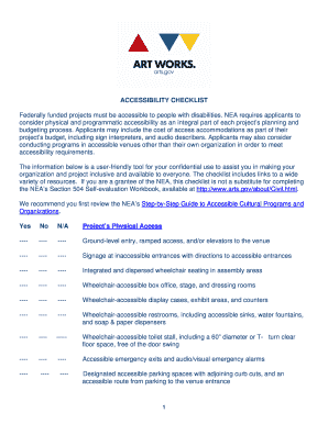 Accessibility Checklist for Federally Funded Projects