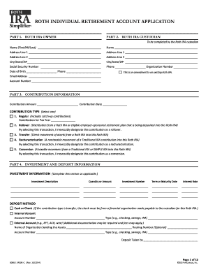 Roth IRA Application Form