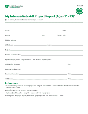 4-H Intermediate Project Report