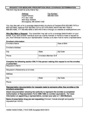 Medicare Prescription Drug Coverage Determination Form