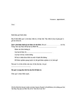 Vietnamese Medical Appointment Form