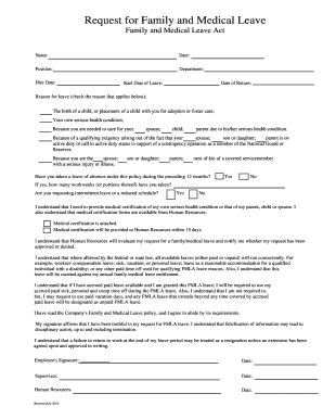 Family and Medical Leave Request Form
