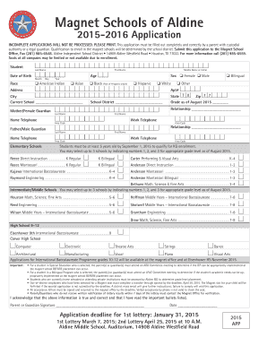 Magnet Schools of Aldine Application