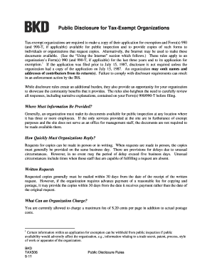 IRS Form 990 Public Disclosure Rules