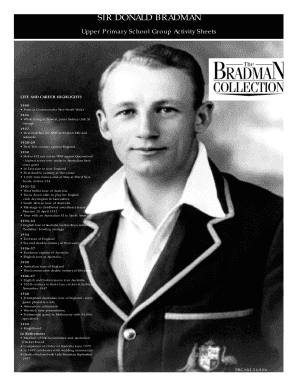 Sir Donald Bradman Activity Sheets