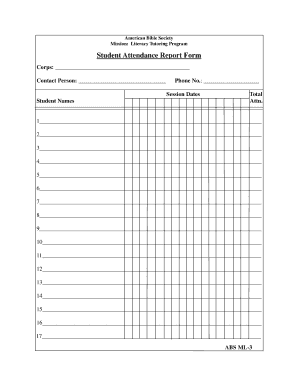 Student Attendance Report Form