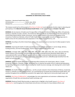 Proclamation Honoring Binational Health Week