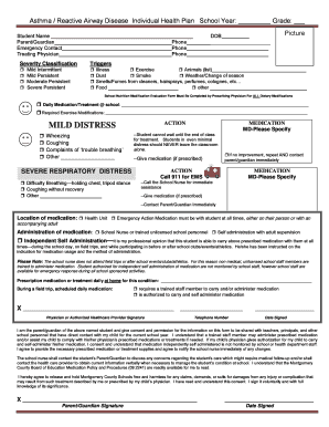 Asthma Individual Health Plan