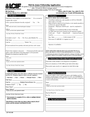 Melvin Jones Fellowship Donation Form
