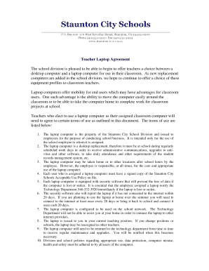 Teacher Laptop Agreement