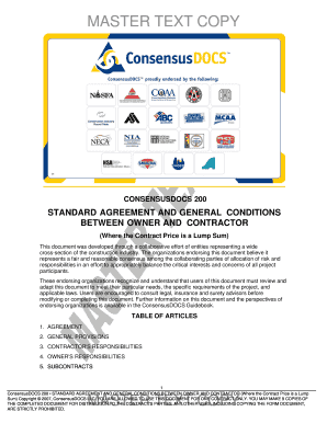 ConsensusDOCS 200 Standard Agreement