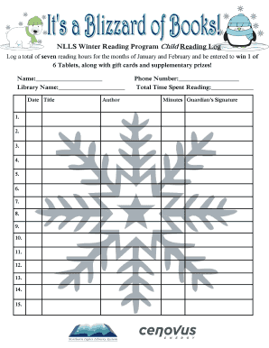 NLLS Winter Reading Program Log