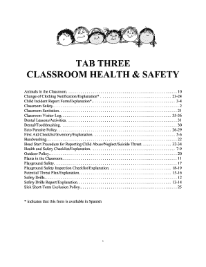 Child Incident Report Form