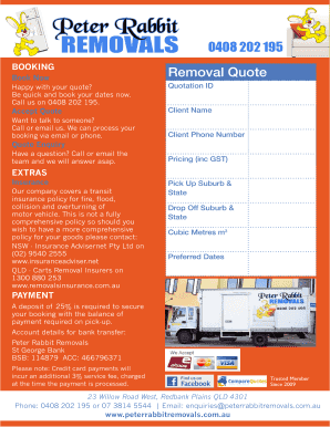 Removal Service Quote