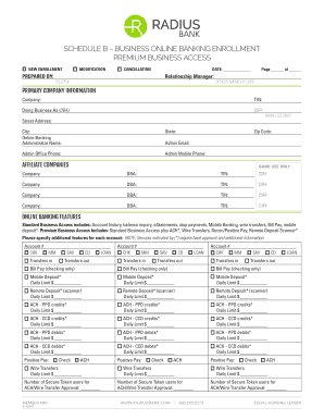 Business Online Banking Enrollment Form
