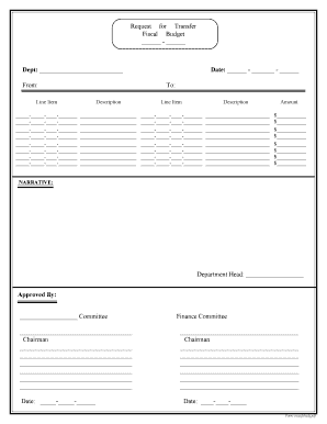 Fiscal Budget Transfer Request Form