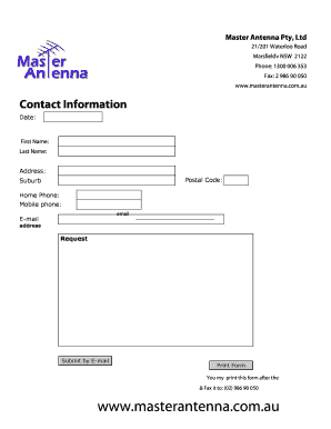 Master Antenna Contact Form