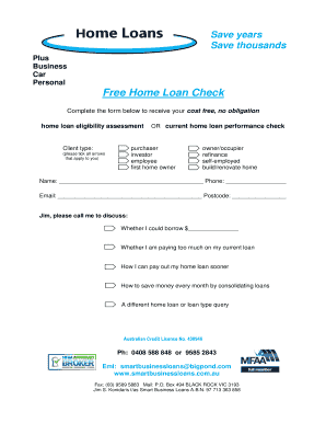 Home Loan Eligibility Assessment Form