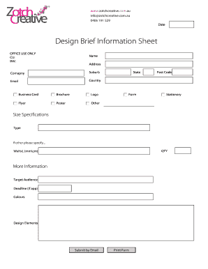 Design Brief Information Sheet