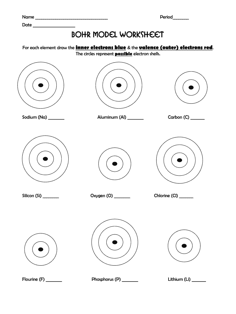 Bohr Model Worksheet - Fill and Sign Printable Template Online Intended For Bohr Atomic Models Worksheet Answers