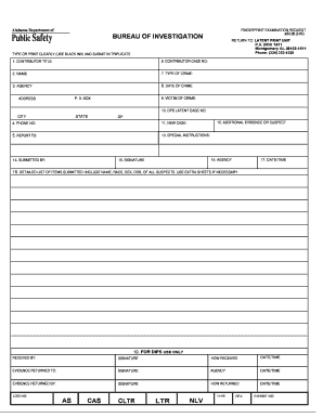 Alabama Fingerprint Examination Request